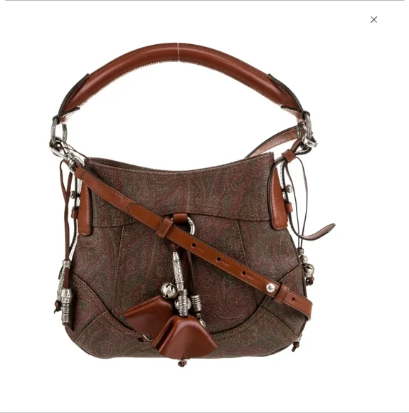 Etro Brown Crossbody Bag with Paisley Design - Picture 3 of 12